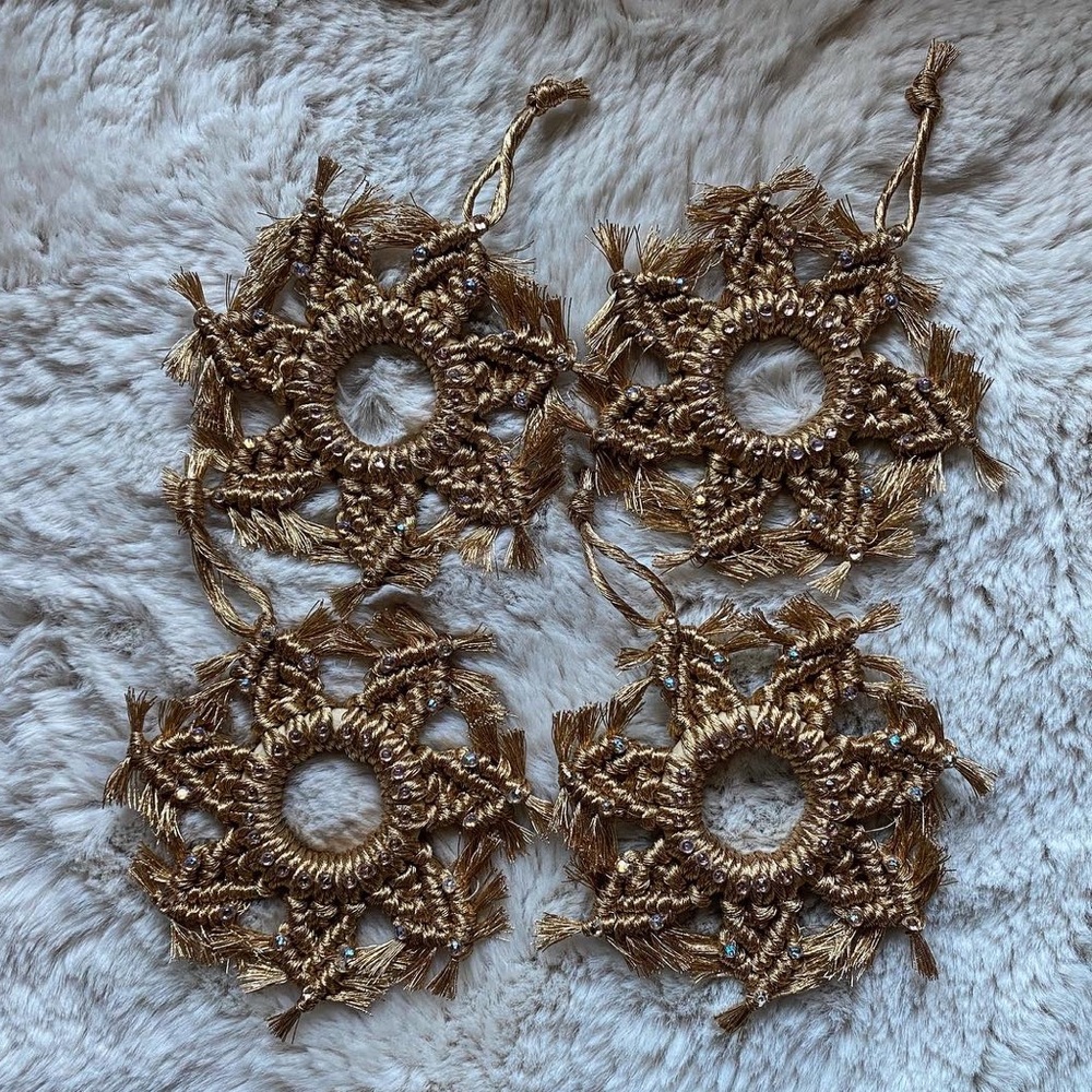 Handmade Macrame Crochet Christmas Ornament Christmas